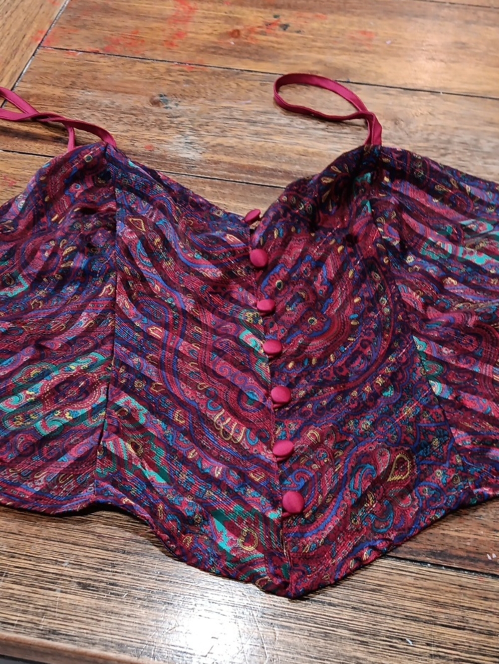 Victoria's Secret Red Paisley Satin